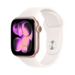 Apple Watch Series 11, 42 мм, корпус из алюминия цвета «розовое золото», спортивный ремешок розового