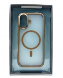 Чехол пластиковый Wiwu Armor Pro с MagSafe для iPhone 17 матовый с золотым