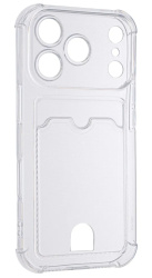 Чехол силиконовый с отделением под карту для iPhone 17 Pro прозрачный