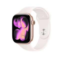 Apple Watch Series 11, 46 мм, корпус из алюминия цвета «розовое золото», спортивный ремешок розового цвета