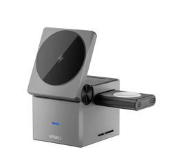 Док-станция Wiwu Small Square 15W 3 в 1 (Wi-W030) серая