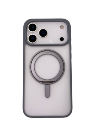 Чехол пластиковый Wiwu Armor Ultra с MagSafe для iPhone 17 Pro Max с подставкой матовый серый