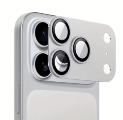 Защитная накладка на блок камер Глазурь для iPhone 17 Pro Max серебристая