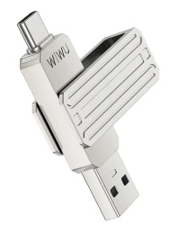 Флешка Wiwu 2 в 1 USB 3.2 256Gb серая