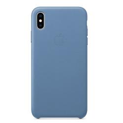 Чехол кожаный Apple Leather Case для iPhone Xs Max голубой