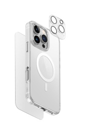 Набор Uniq 3 в 1 MagSafe для iPhone 16 Pro прозрачный