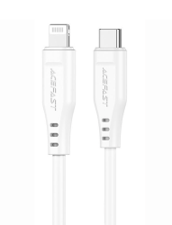 Кабель силиконовый Acefast C3-01 Type-C to Lightning (1,2м) белый