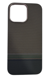 Чехол Knit для iPhone 16 Pro Max коричневый с зеленой полоской