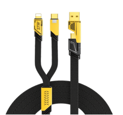 Кабель Vyvylabs Elite USB+Type-C to Type-C+Lightning 100W (1м) черный