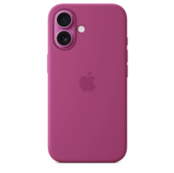 Чехол силиконовый Silicone Case 360 для iPhone 16 фуксия