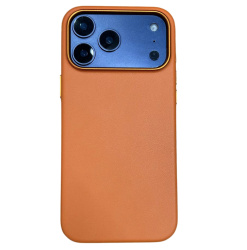 Чехол кожанный HDD Dividing для iPhone 17 Pro Max оранжевый