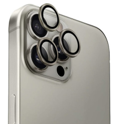 Защитное стекло камеры Uniq Optix Aluguard для iPhone 16 Pro/16 Pro Max натуральный титан
