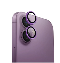 Защитное стекло камеры Uniq Optix Aluguard для iPhone 16/16 Plus розовое