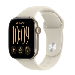 Apple Watch Series 12, 46 мм, корпус из алюминия золотого цвета, спортивный ремешок песочного цвета