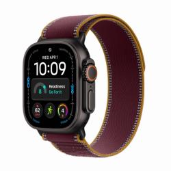 Apple Watch Ultra 4 GPS + Cellular, 49 мм, корпус из черного титана, ремешок Trail бордового цвета
