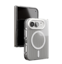 Чехол силиконовый VLP Pulse c MagSafe для iPhone Duo серебристый