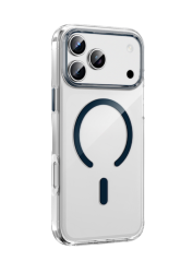 Чехол пластиковый Keephone Aurora с MagSafe для iPhone 17 Pro Max прозрачный с синим