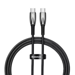 Кабель Baseus Glimmer Series Type-C to Type-C 100W (1м) тканевый черный