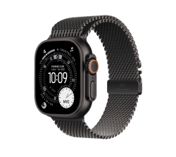 Apple Watch Ultra 3 GPS + Cellular, 49 мм, корпус из черного титана, ремешок Milanese черного цвета