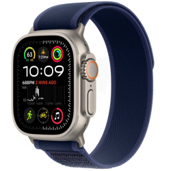 Apple Watch Ultra 2 (2024) GPS + Cellular, 49 мм, корпус из натурального титана, ремешок Trail синего цвета