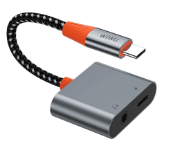 Переходник Wiwu Audio Converter Type-C to 2 Type-C серый