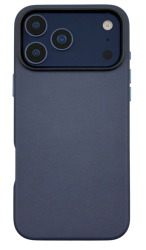 Чехол кожаный Kzdoo MagSafe для iPhone 17 Pro Max темно-синий