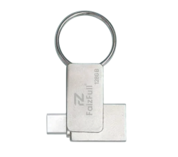 Флешка FaizFull 2 в 1 Type-C/USB 3.0 128Gb серая