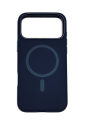 Чехол силиконовый Mosbros MagSafe для iPhone 17 Pro темно-синий