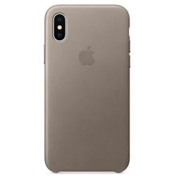 Чехол кожаный Apple Leather Case для iPhone Xs Max серый