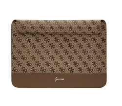 Чехол-папка Guess на MacBook 13"/14" с кожаной вставкой снизу коричневый